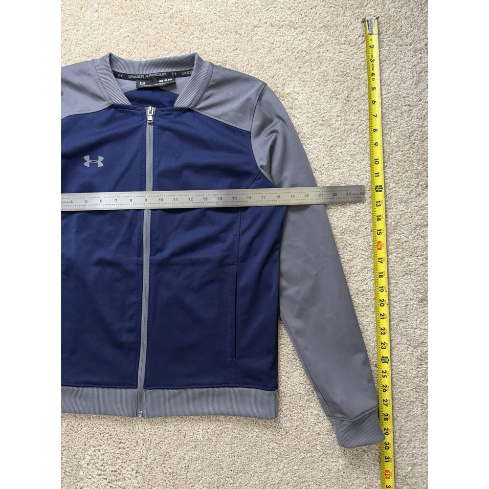 Under Armour Women's Challenger Full‎ Zip Fitted Track Jacket Navy Gray Size M - Picture 8 of 13